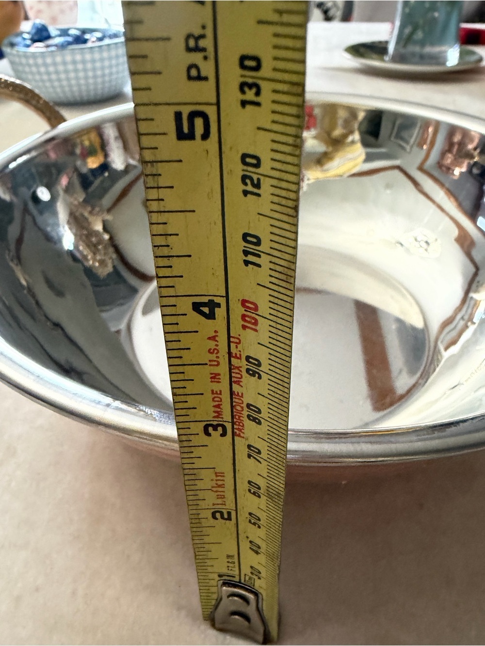 Copper Finish Hammered Serving Bowl with Side Handles - Copper - Picture 4 of 8